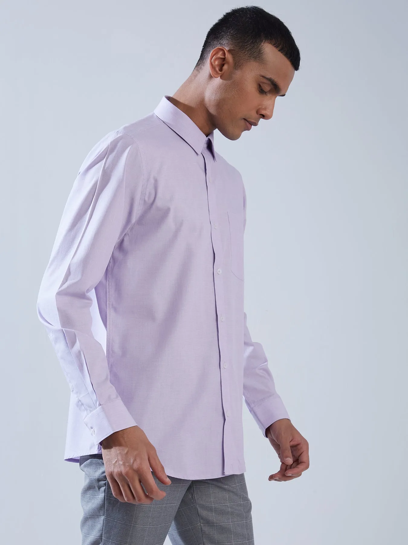 100% Cotton Mauve SLIM FIT Full Sleeve Formal Mens Plain Shirt