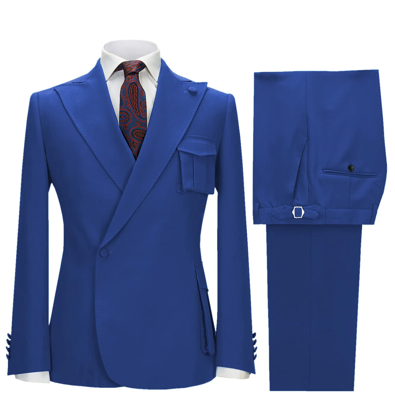 2 Pieces Single Button Peak Lapel Men Suit (Blazer Pants）