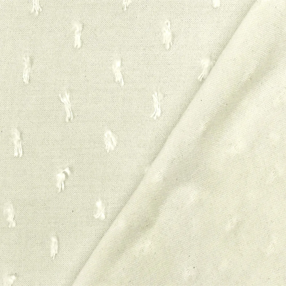 Airy Ivory Famous Designer Clip Dot Rayon Lawn Woven Fabric