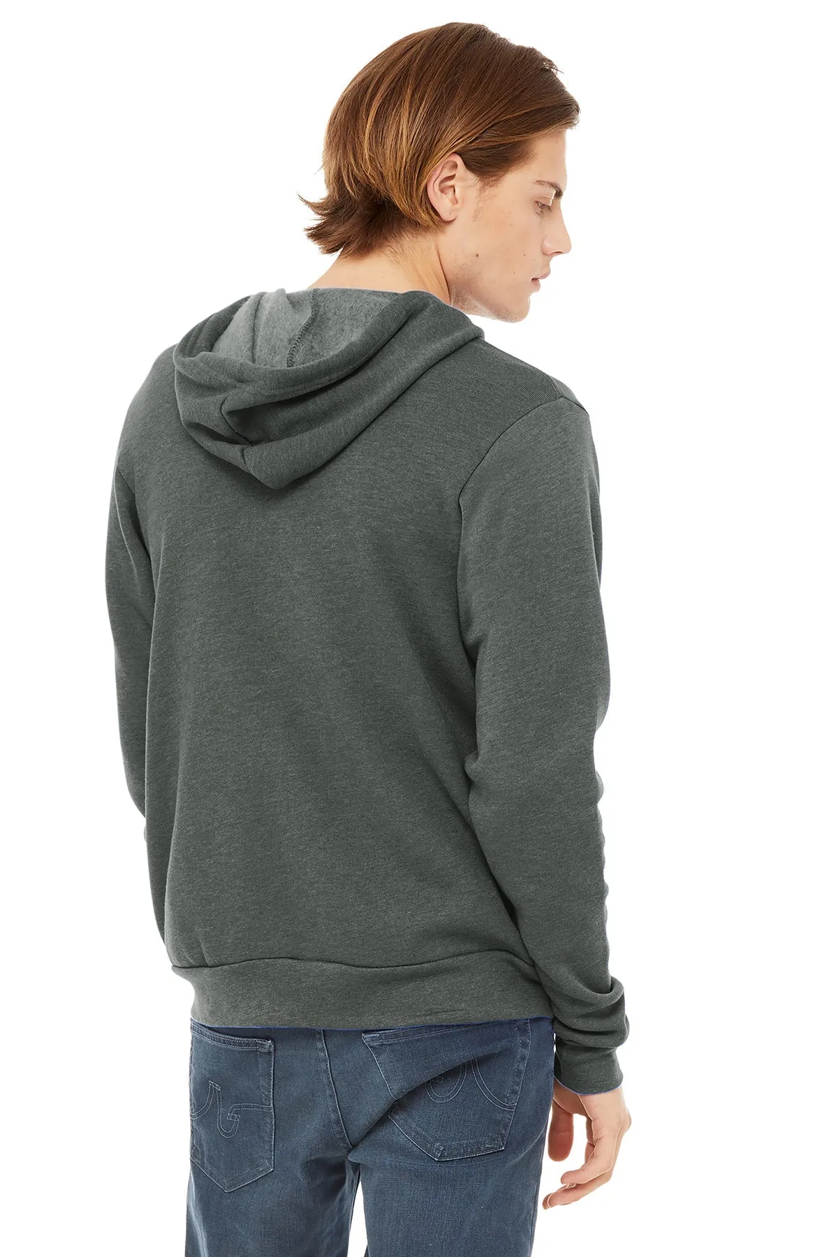 Bella Canvas Unisex Fleece Full-Zip Hoodie, Deep Heather