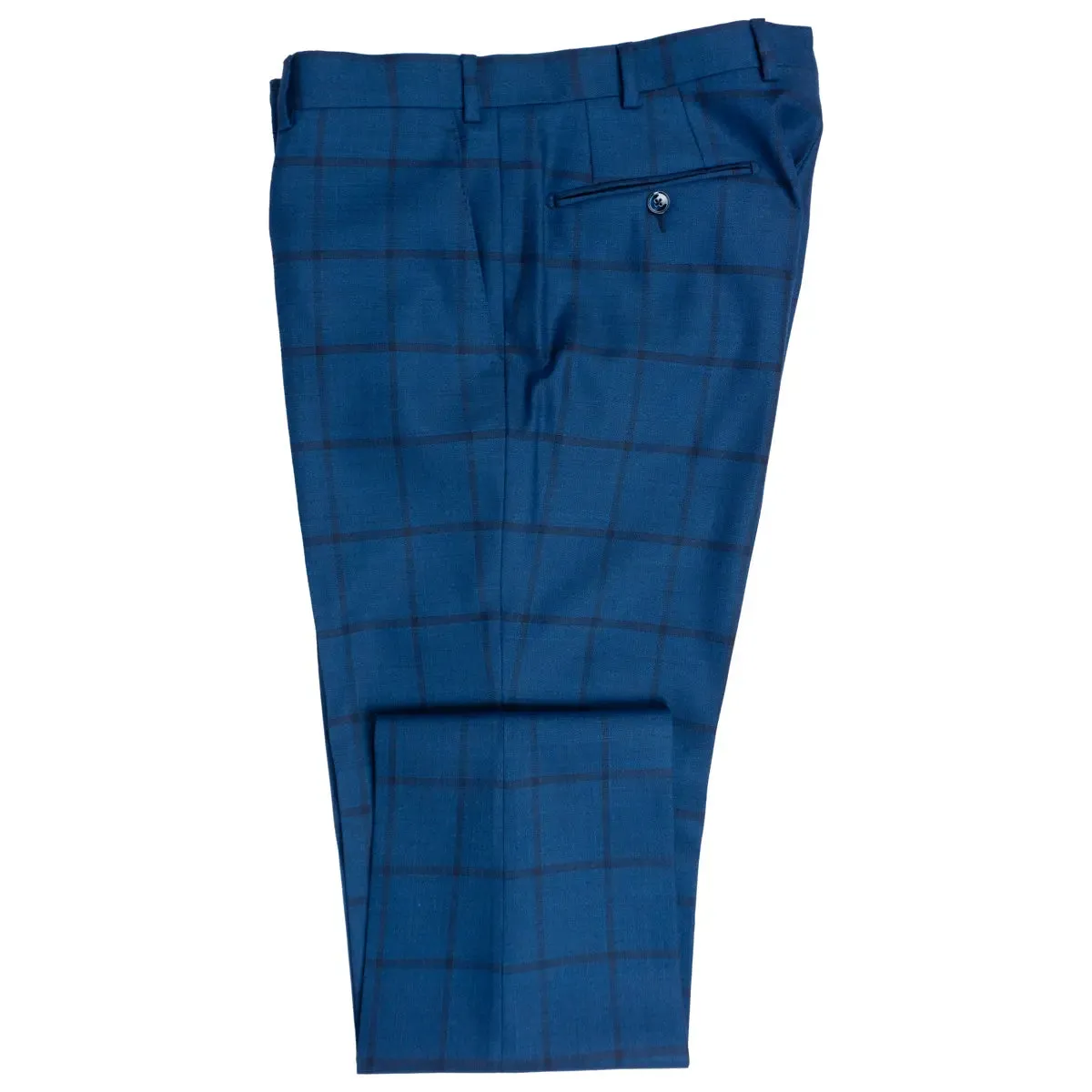 Blue Windowpane Check Super 150’s Virgin Wool Suit