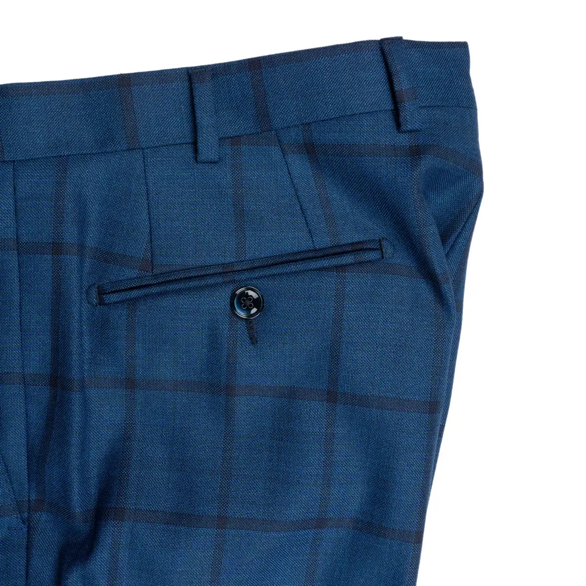 Blue Windowpane Check Super 150’s Virgin Wool Suit