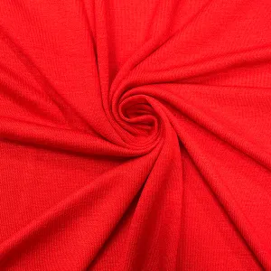 Cherry Red Solid Rayon Spandex Jersey Knit Fabric