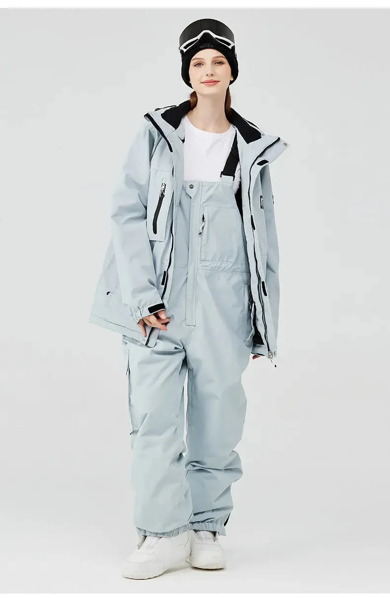 Chic Women Ski Snowboard Jacket & Bibs Pants Set