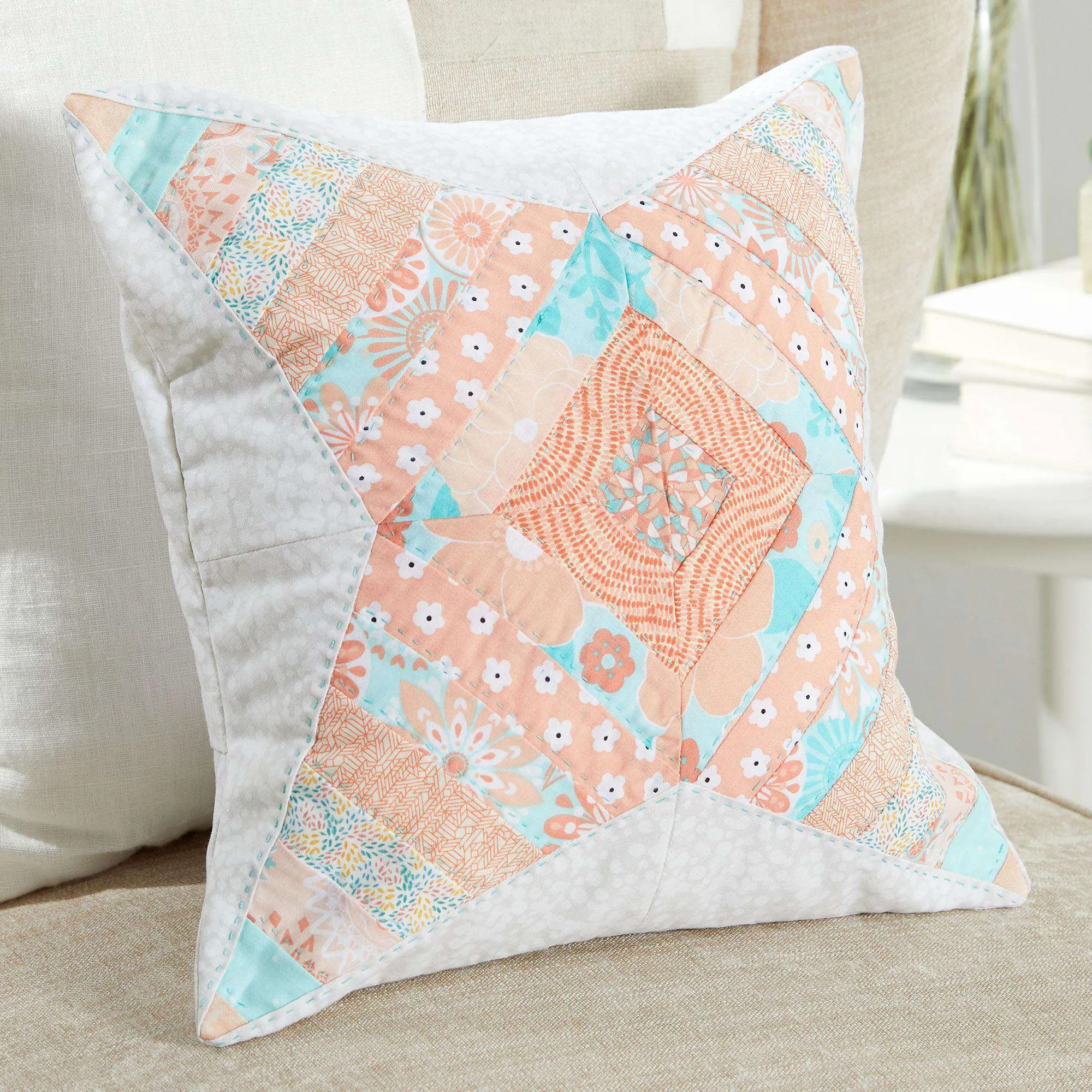 Coats & Clark Sewing Four Corner Star Patchwork Pillow