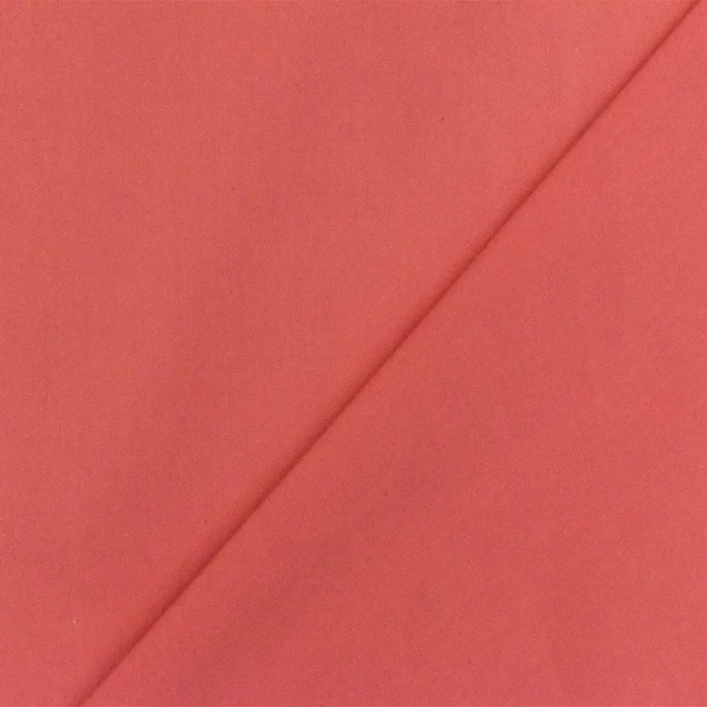 Coral Red Solid Stretch Cotton Blend Broadcloth Woven Fabric