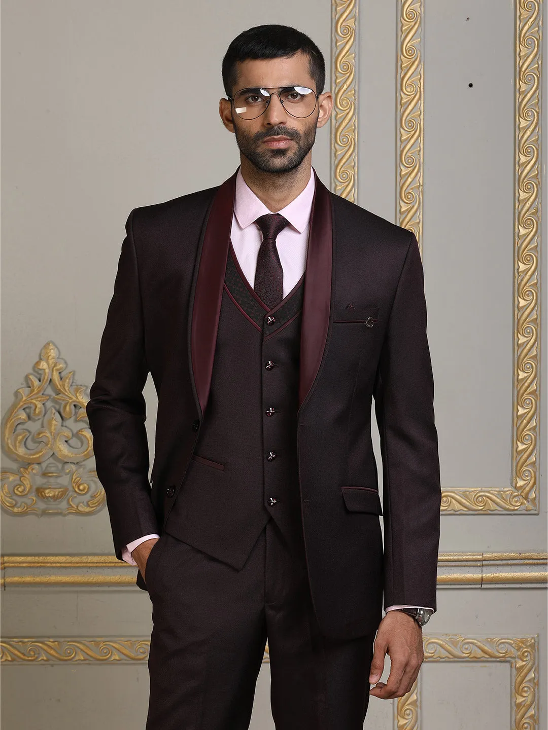 Dark Purple Mens Imported Formal Suit