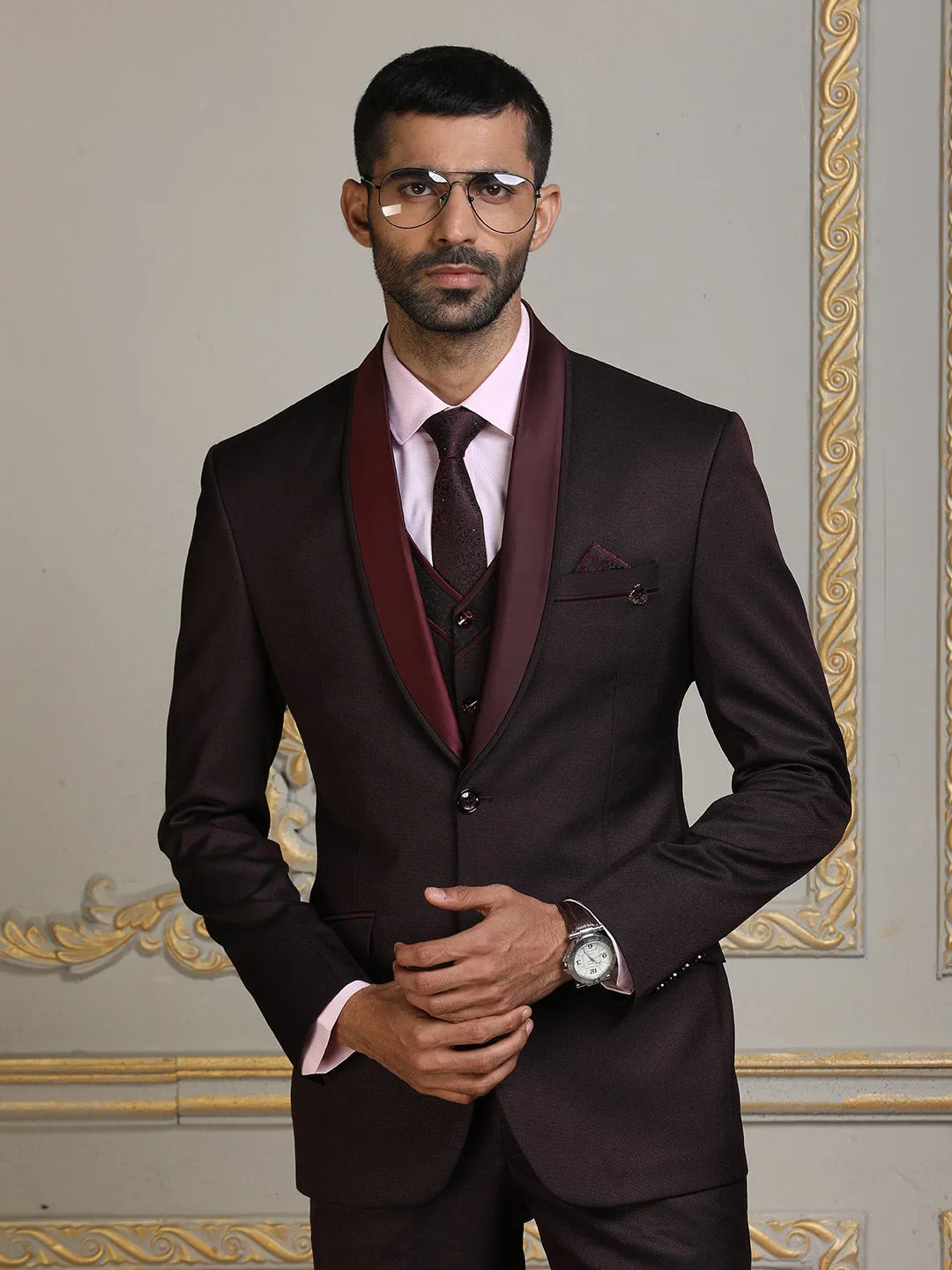 Dark Purple Mens Imported Formal Suit