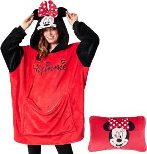 Disney Stitch Blanket Hoodie - Adults 2 in 1 Oversized Fleece Hoodie Baby Yoda Minnie Mouse - Stitch Gifts