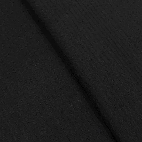 Double Black Striped Tropical Wool Blend Suiting Fabric