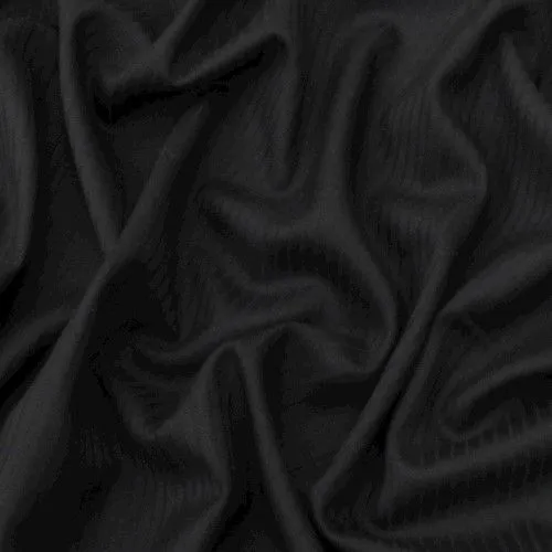 Double Black Striped Tropical Wool Blend Suiting Fabric