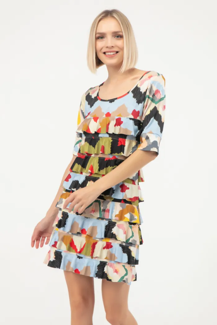 Elbow Sleeve Cha Cha Dress