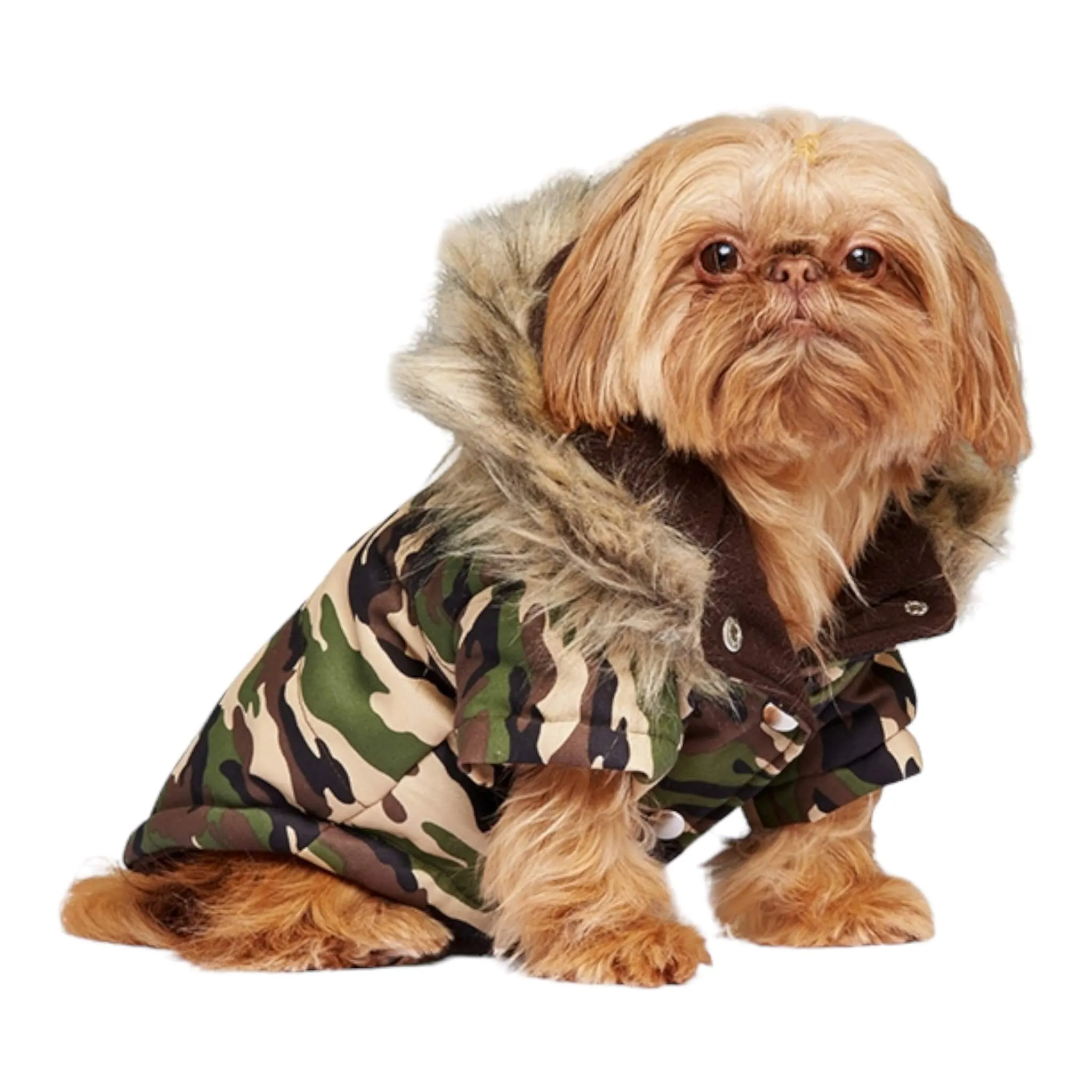 Forest Camouflage Fish Tail Dog Parka