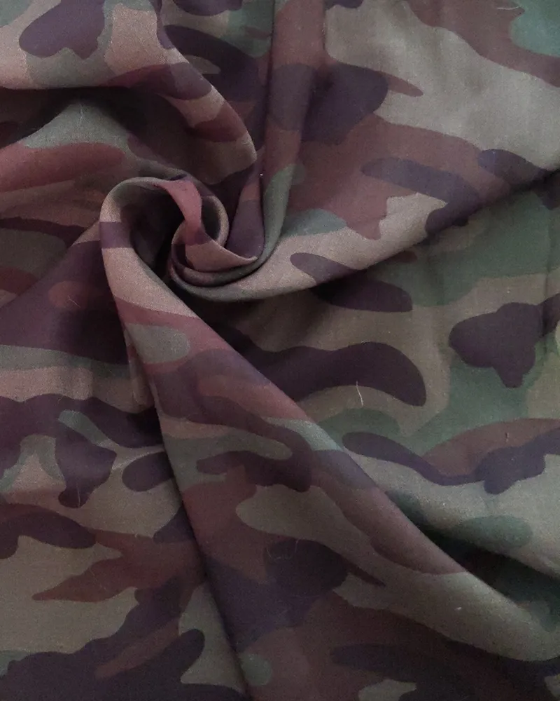 Green Multi Camo Cotton Batiste Fabric