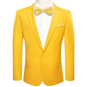 Hi-Tie Blazer Gold Men's Wedding Business Solid Top Men Suit