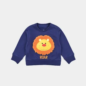 Infant Boys Cotton Terry Sweatshirt Roar-Navy Blue