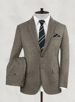 Italian Murano Brown Wool Linen Suit