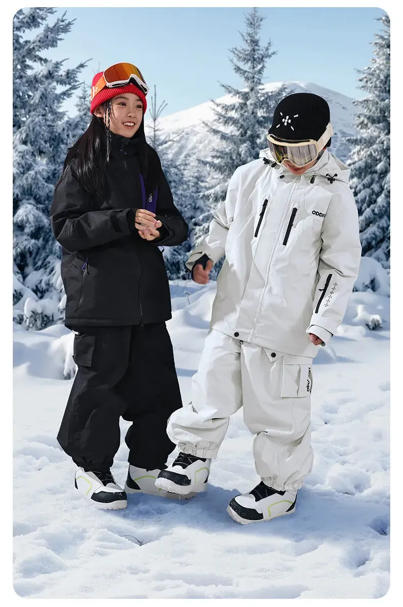 Kids Detachable Hood Snowsuits Extreme Warm Ski Jacket & Pants