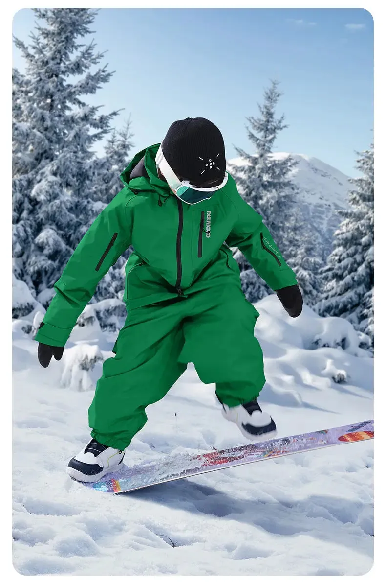 Kids Detachable Hood Snowsuits Extreme Warm Ski Jacket & Pants