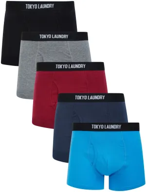 Koman (5 Pack) Cotton Sports Boxer Shorts Set in Multi-Colour - Tokyo Laundry