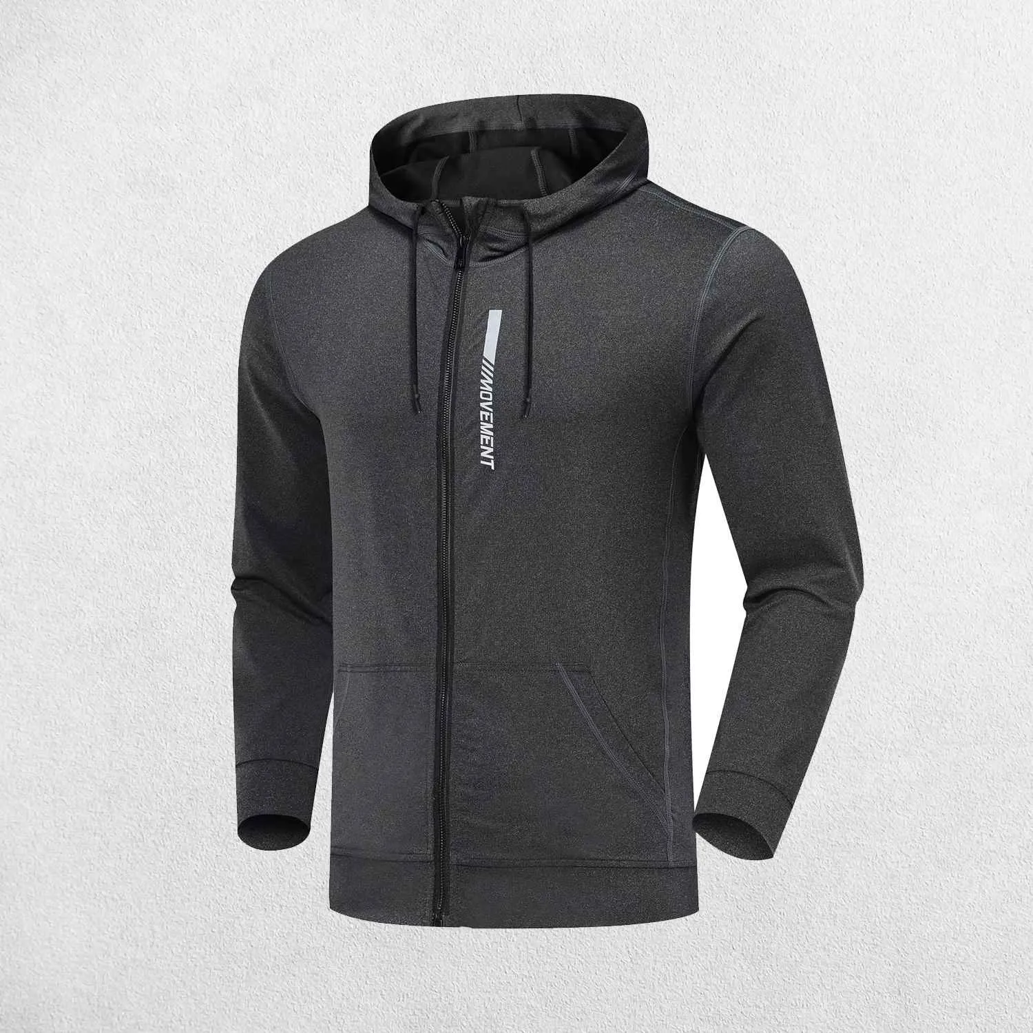 Men's Elastic Hooded Performance Hoodie Designed for Gym and Running