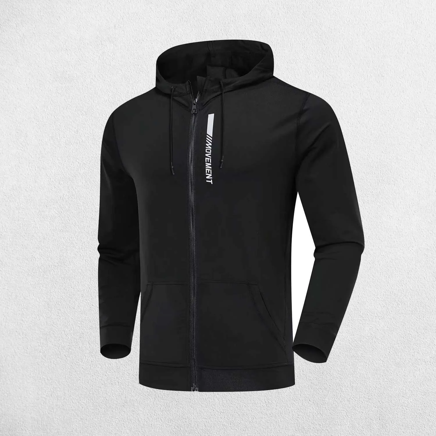 Men's Elastic Hooded Performance Hoodie Designed for Gym and Running