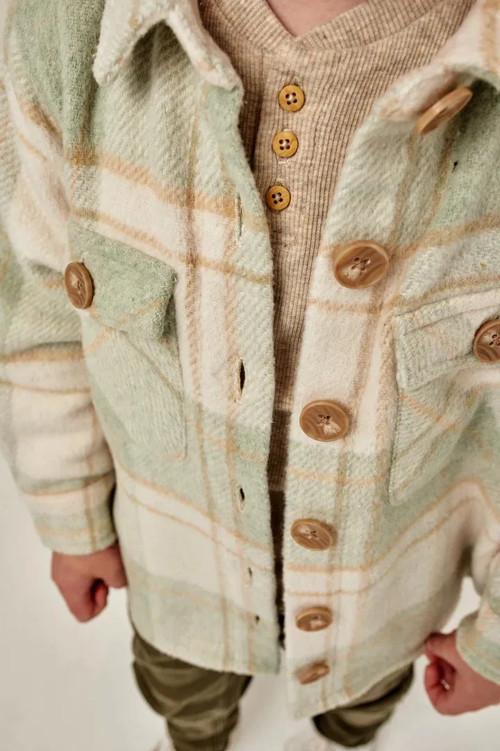 Milky Soft Green Check Overshirt