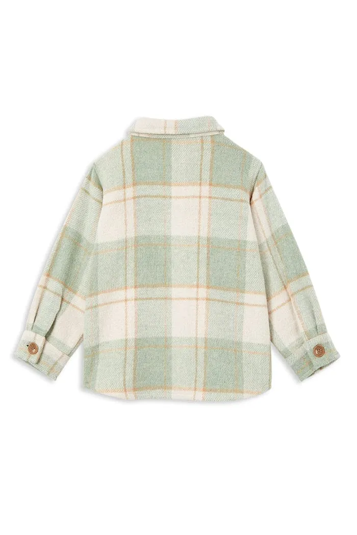 Milky Soft Green Check Overshirt