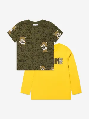 Moschino Boys T-Shirts Gift Set in Yellow