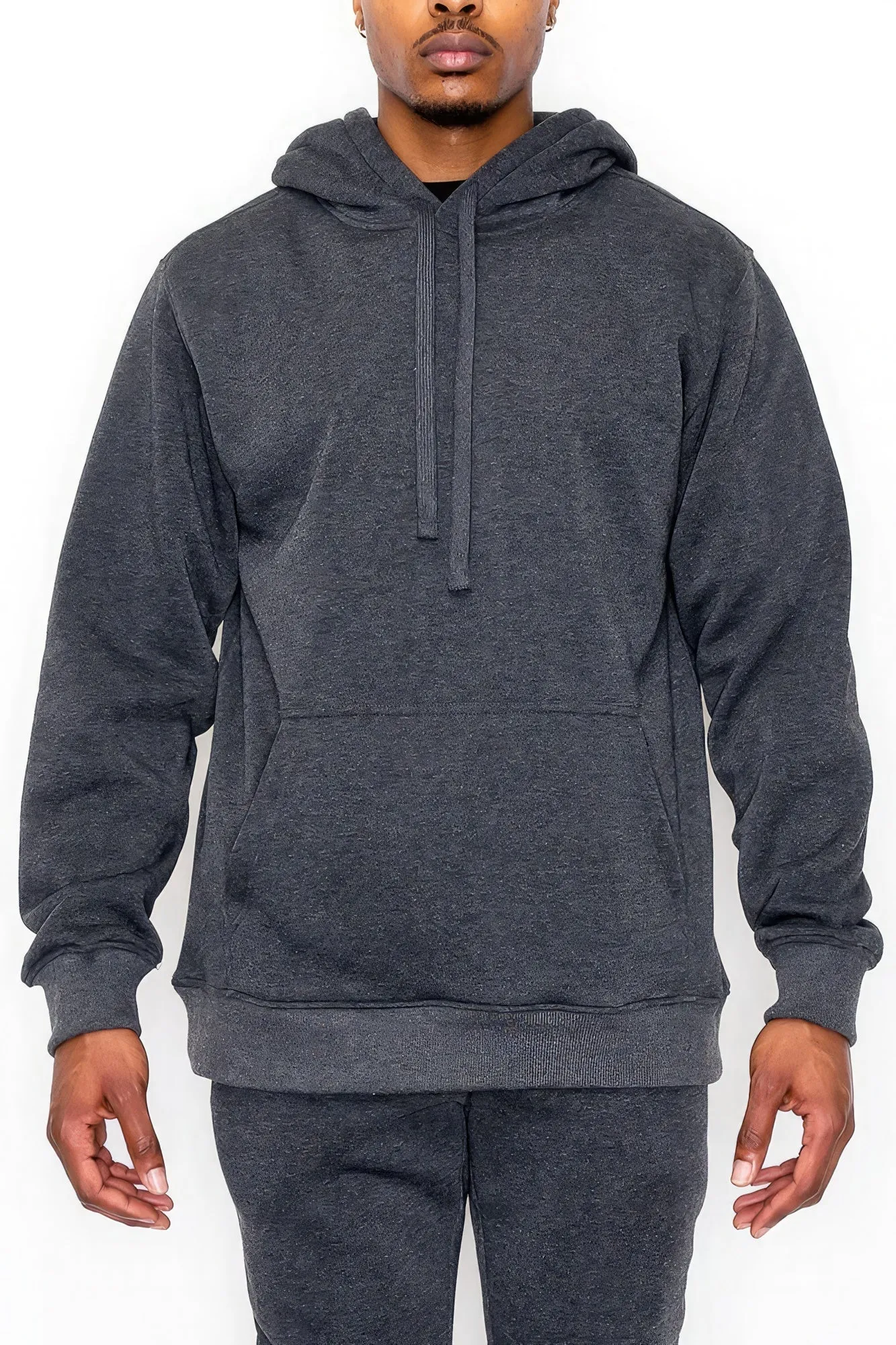 NicholesGifts Men Gray Colored Fleece Pullover Hoodie