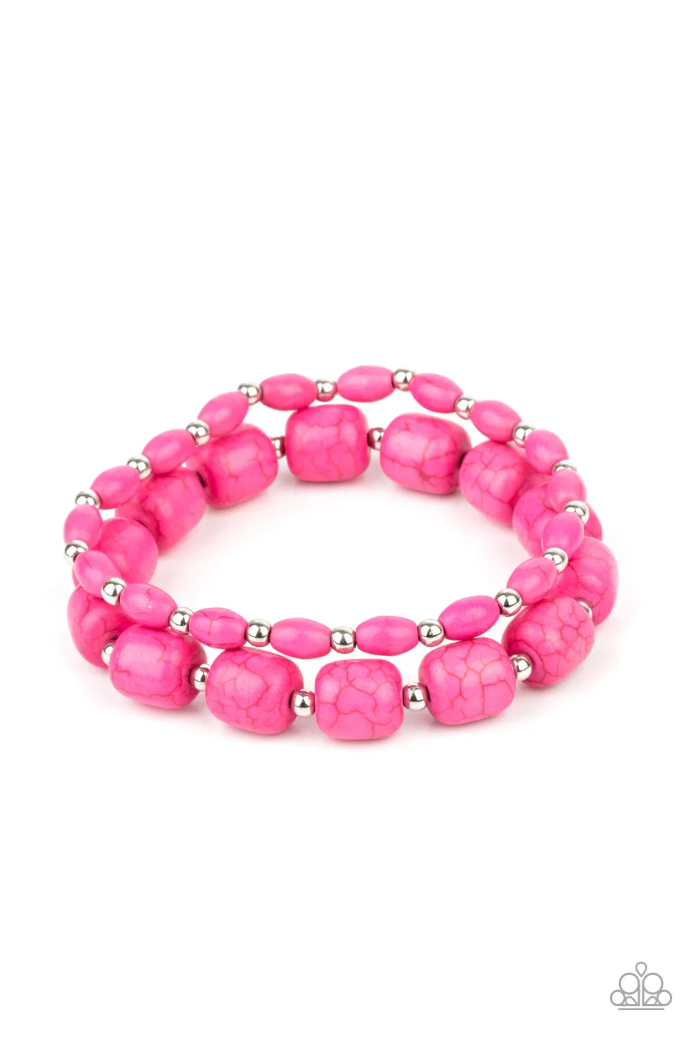 Open Door Jewelry - Colorfully Country - Pink Bracelet - Paparazzi Accessories