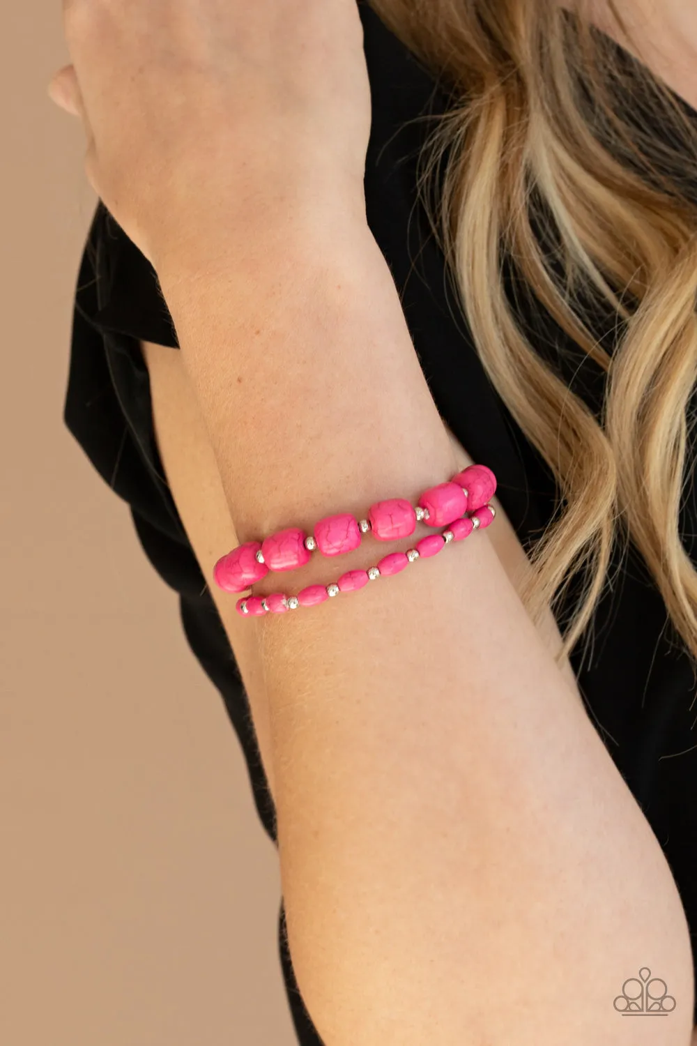 Open Door Jewelry - Colorfully Country - Pink Bracelet - Paparazzi Accessories