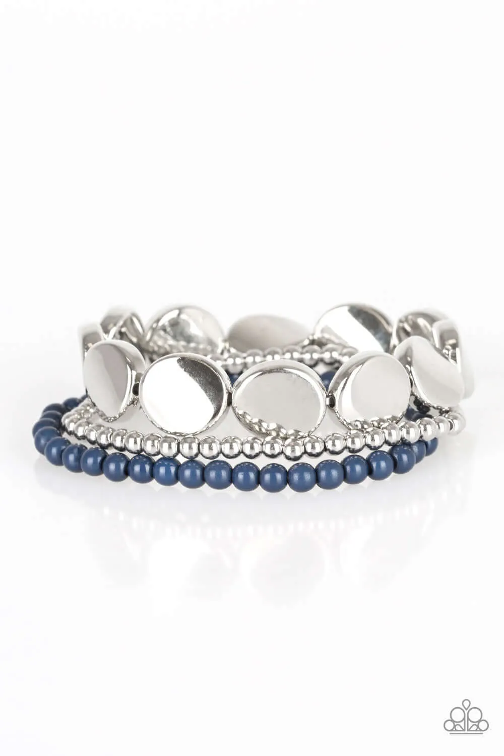 Paparazzi Accessories  - Beyond The Basics #B206 Drawer 3/2 - Blue Bracelet