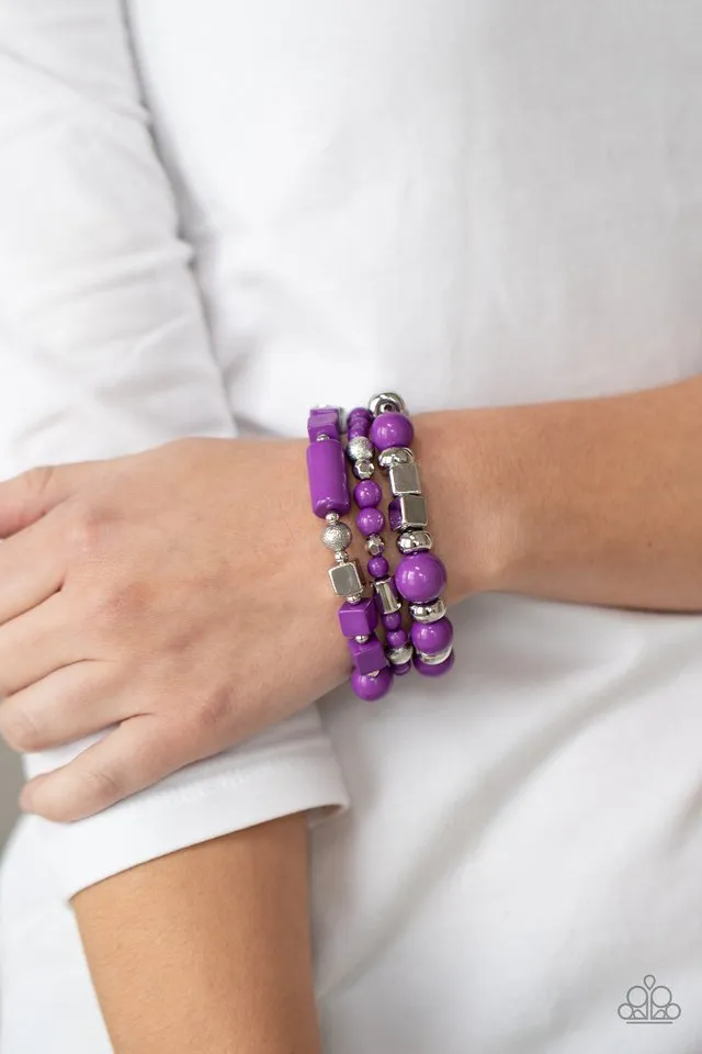 Paparazzi Bracelet ~ Perfectly Prismatic - Purple