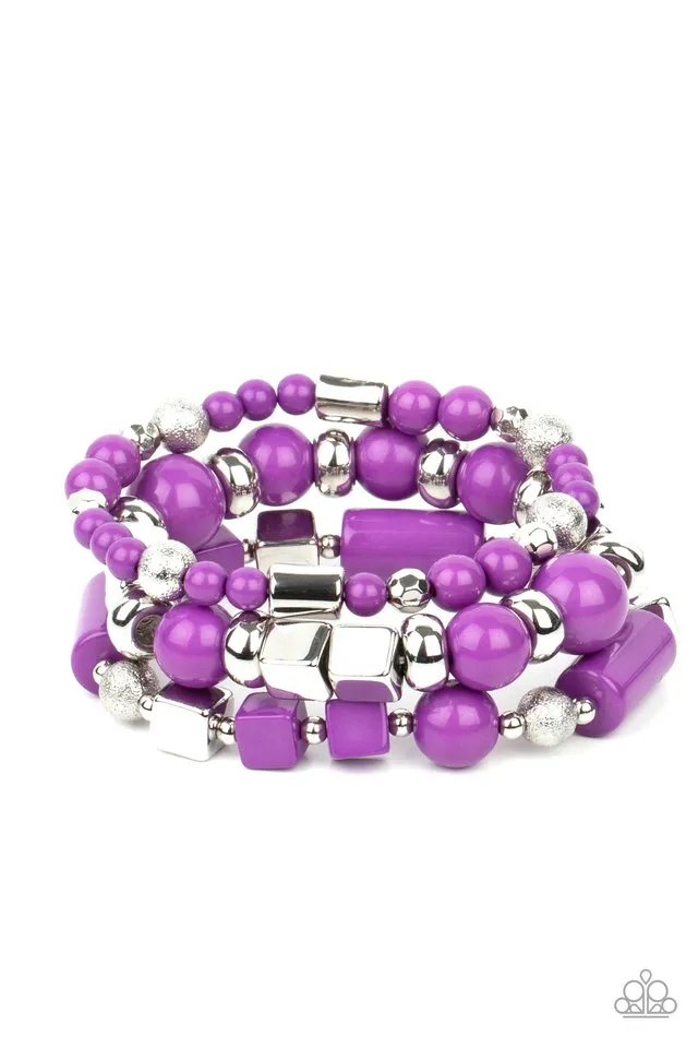 Paparazzi Bracelet ~ Perfectly Prismatic - Purple