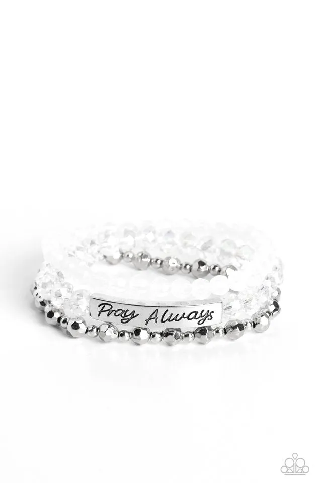 Paparazzi Bracelet ~ Pray Always - White