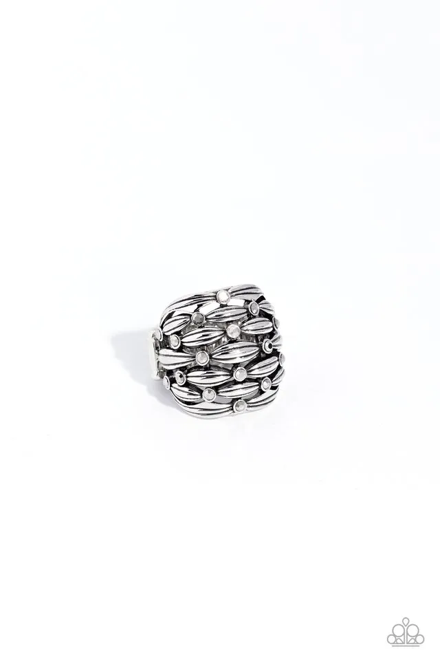 Paparazzi Ring ~ Steadfast Stack - Silver