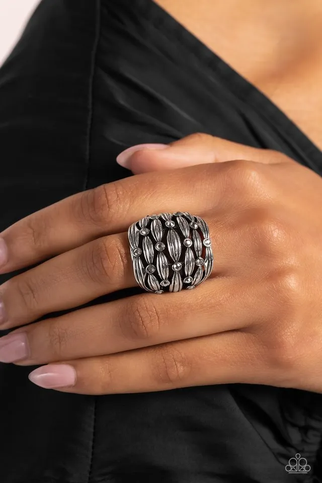 Paparazzi Ring ~ Steadfast Stack - Silver