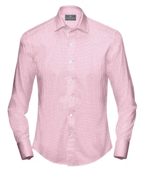 Pink On White Check Shirt