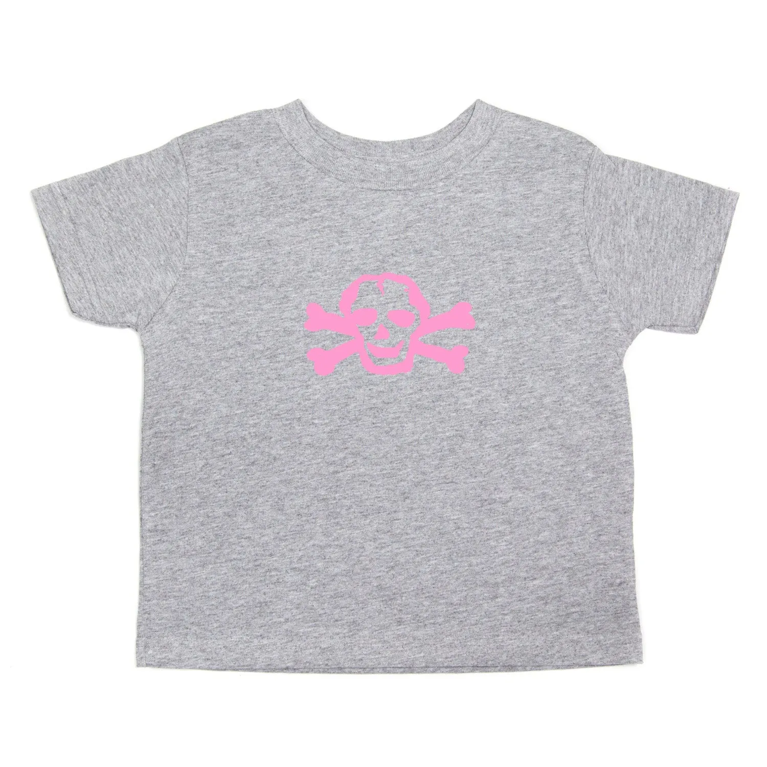 Pink Scribble Skull and Bones Baby-Girls Toddler Short Sleeve T-Shirt