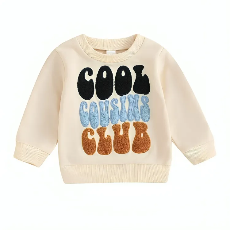 "Cool Cousins Club" Embroidered Baby Sweatshirt