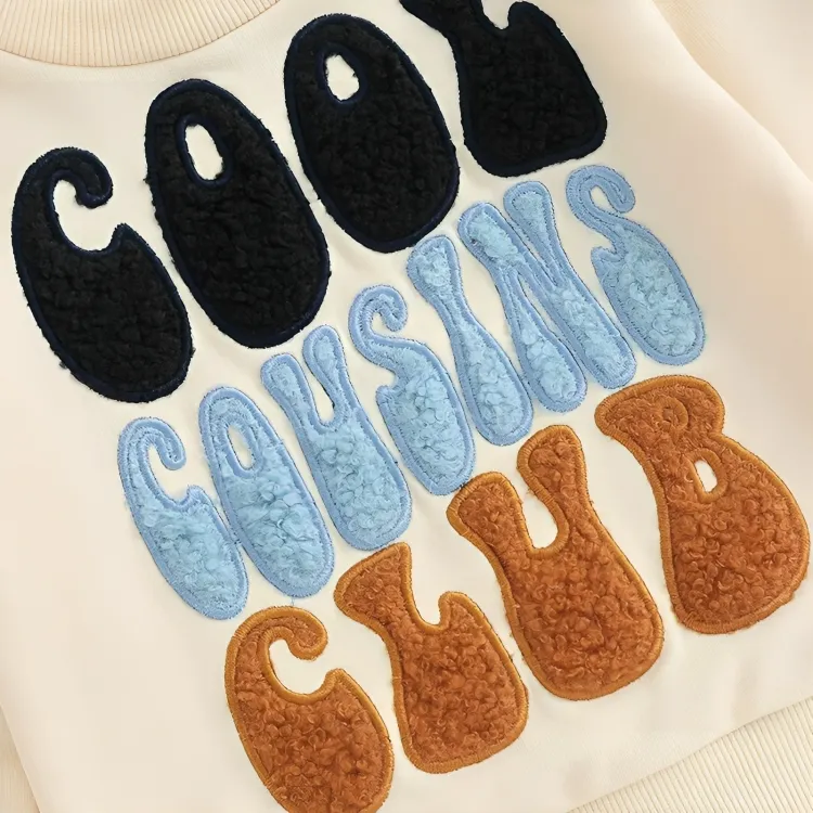 "Cool Cousins Club" Embroidered Baby Sweatshirt