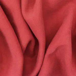 Red Famous Designer Rayon-Poly Sand washed Twill Fabric