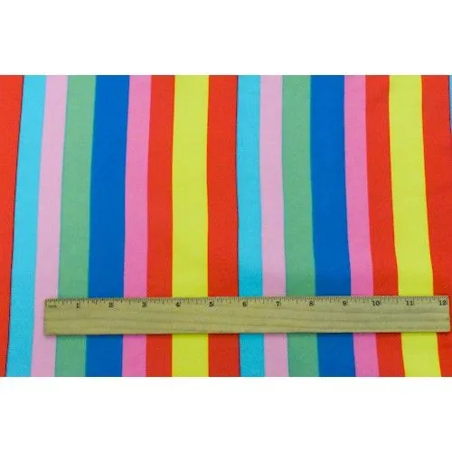 Red/Blue/Multi Stripe ITY Double Brushed Jersey Knit  Fabric