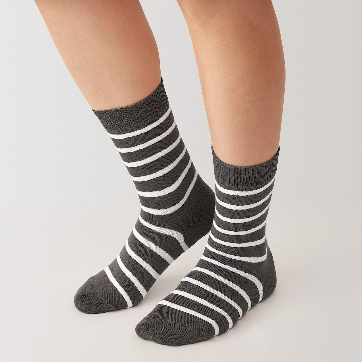 Right Angle 3 layer Loose Top Stripe Socks