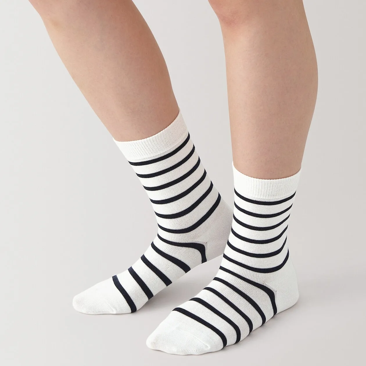 Right Angle 3 layer Loose Top Stripe Socks