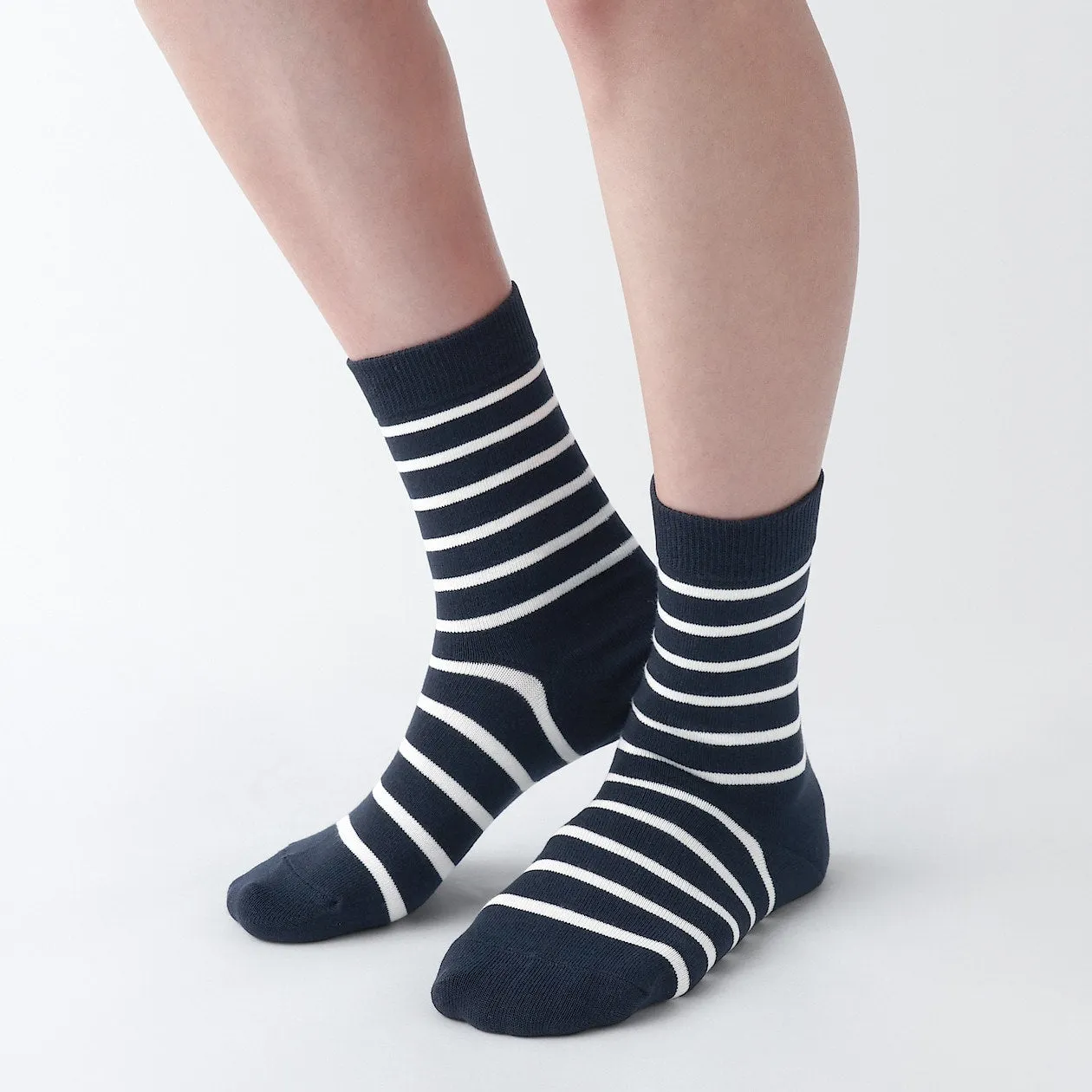 Right Angle 3 layer Loose Top Stripe Socks