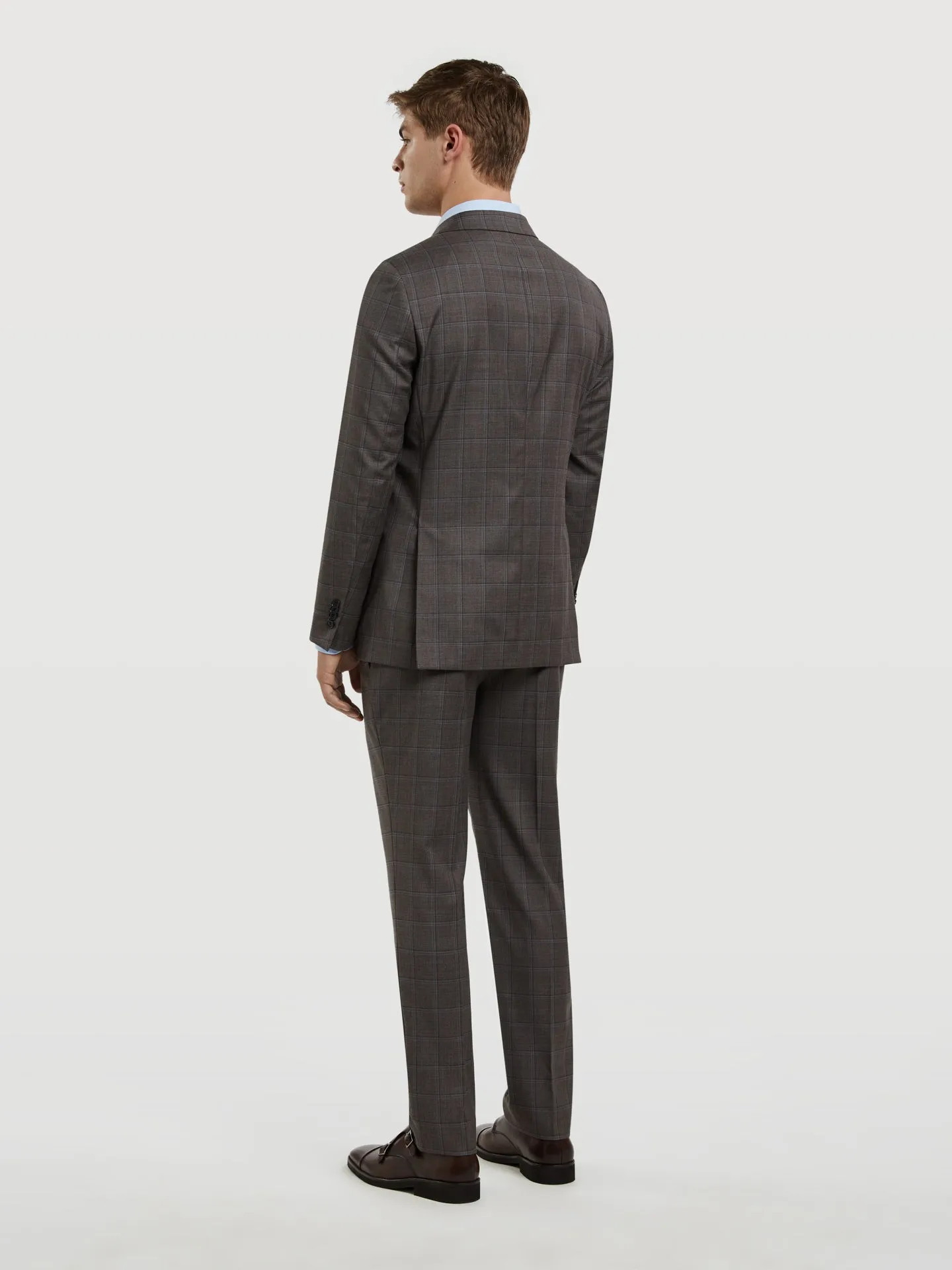 Slim Fit Business Windowpane Suit