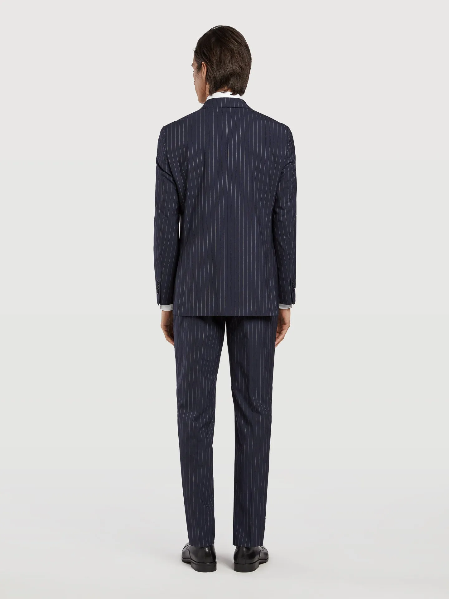 Slim fit chalk stripe business suit