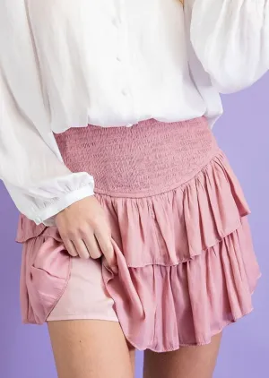 Smocked Ruffle Mini Skort